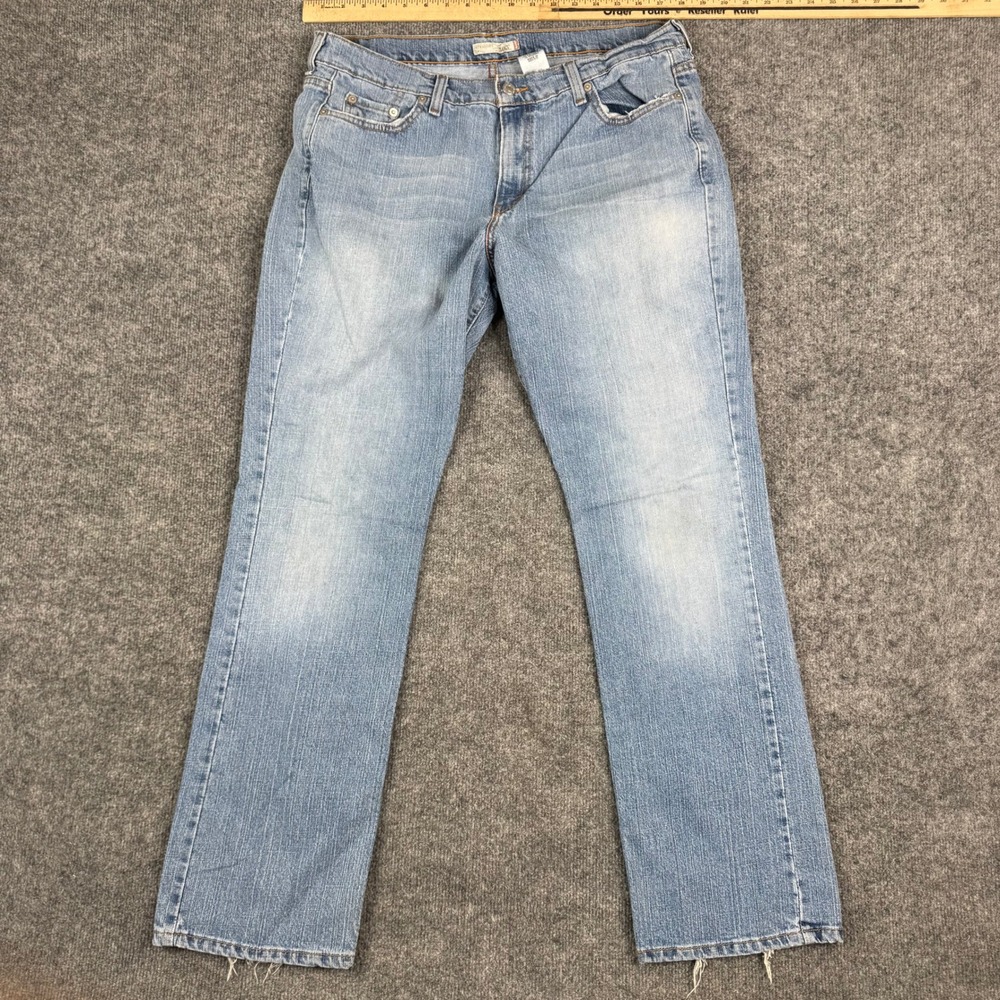 Levis Jeans Womens Size 14 M 505 Straight Leg Light Wash Denim Stretch Casual